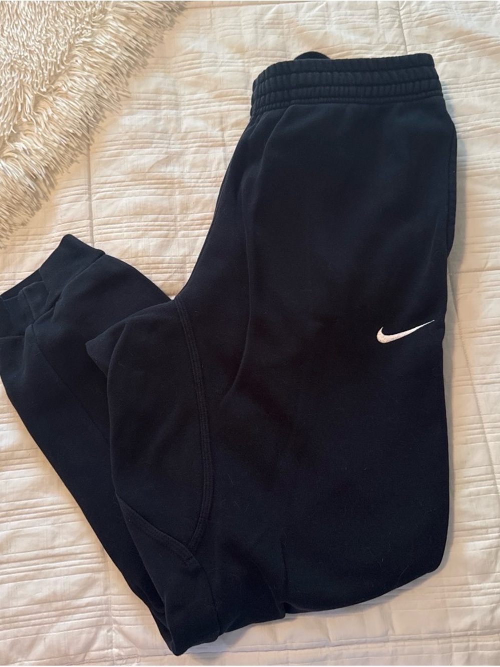Nike Men’s faded black Sweatpants with White Swoosh